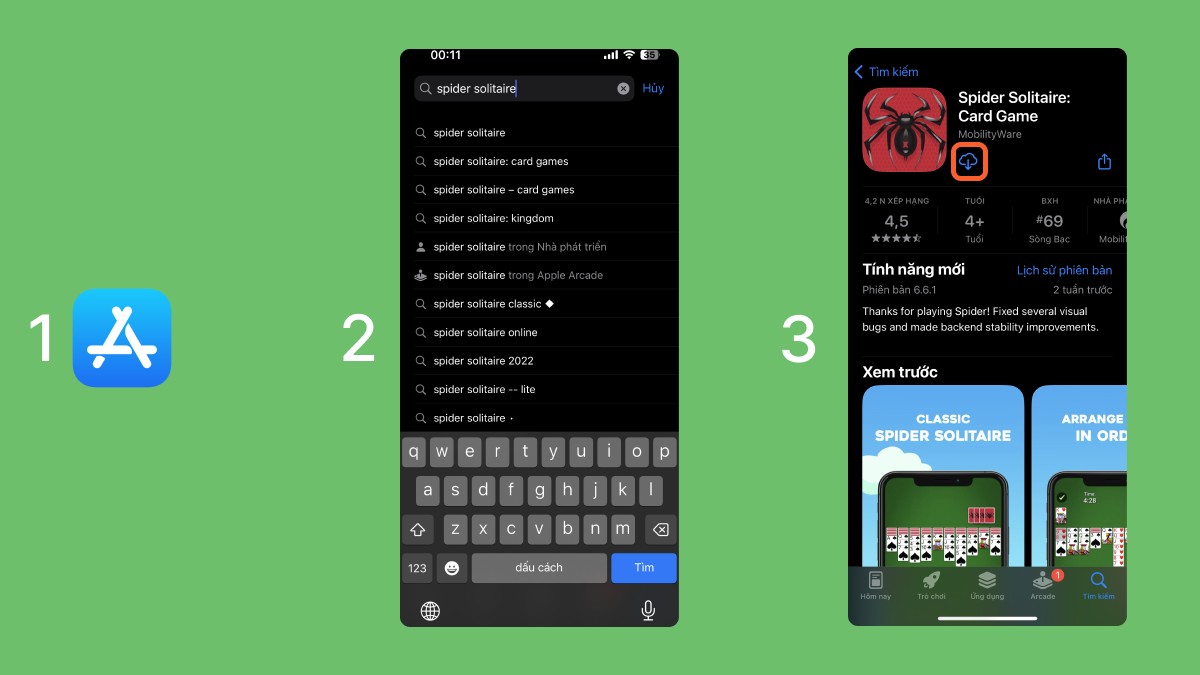 Cách tải Spider Solitaire trên điện thoại Android