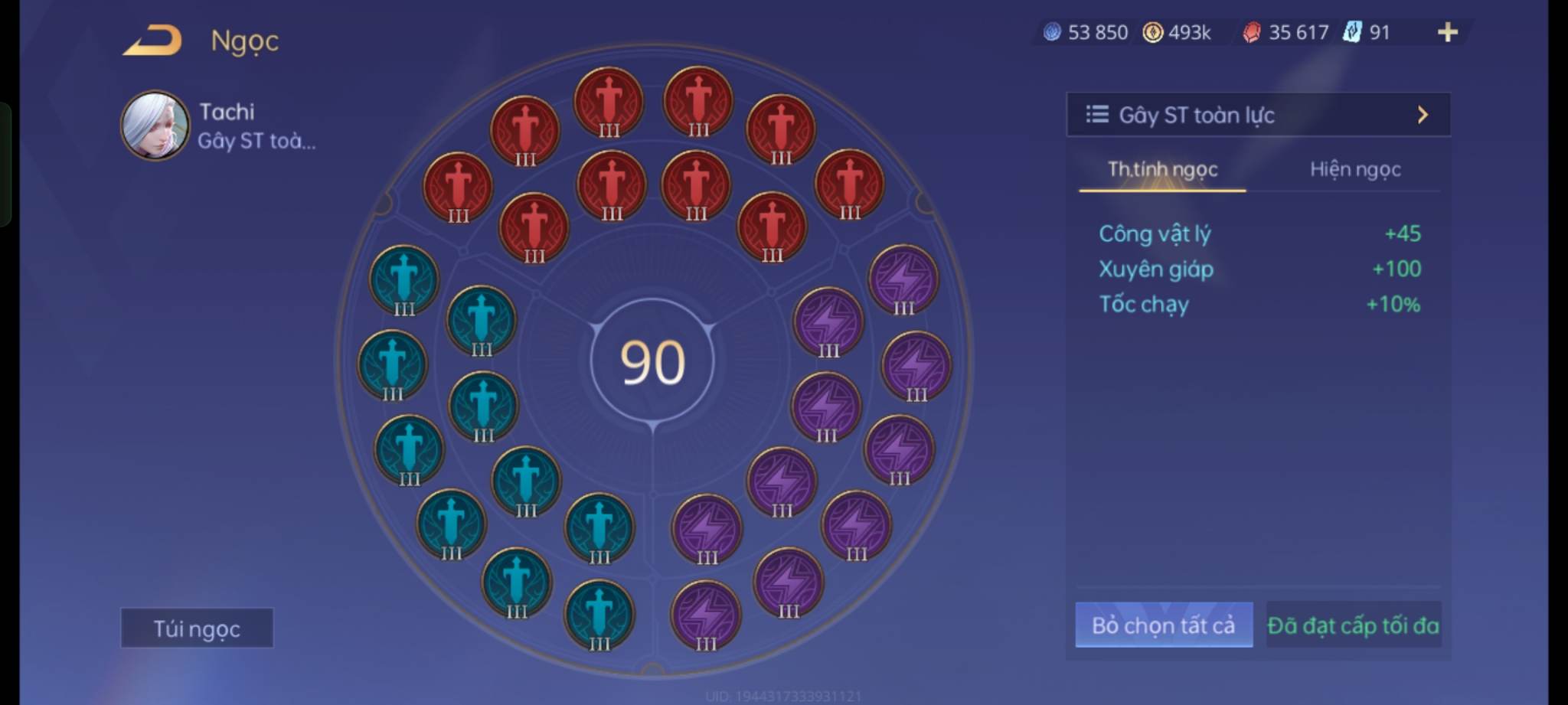 Bảng ngọc Tachi full sát thương 