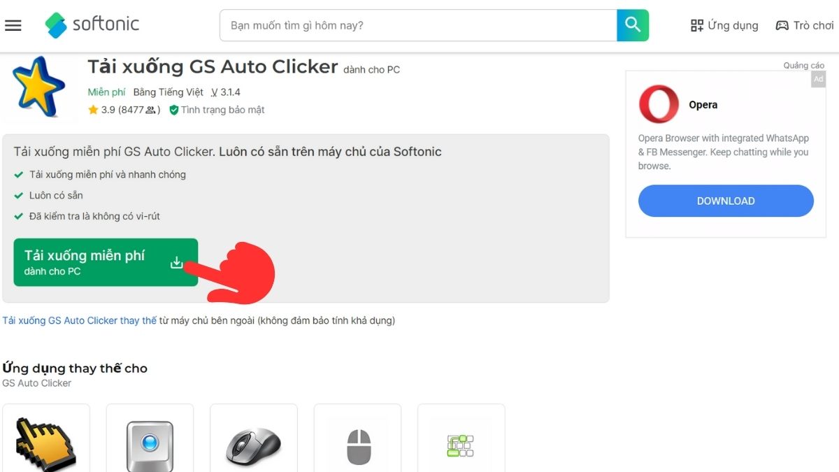 Cách tải GS Auto Clicker trên máy tính PC bước 1
