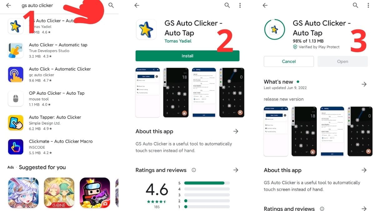 Cách tải GS Auto Clicker trên điện thoại Android