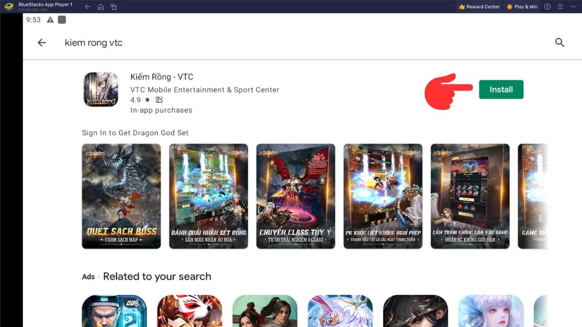 Cách tải Kiếm Rồng VTC APK trên máy tính PC bước 3