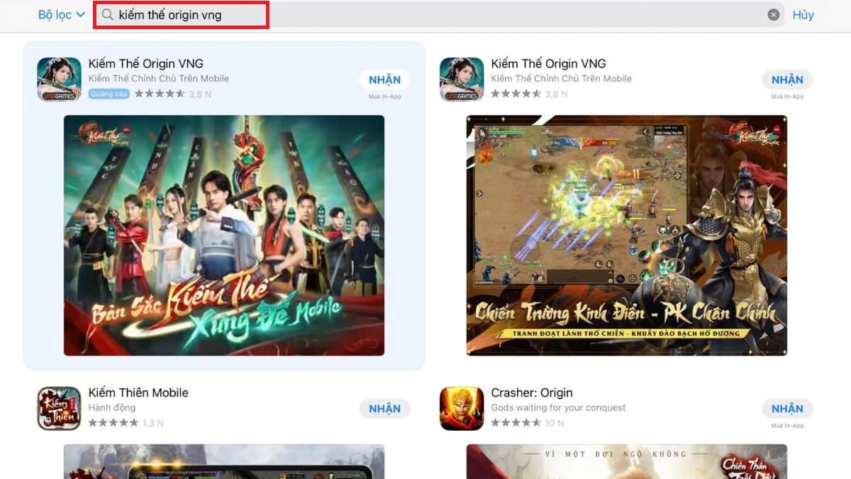 Cách tải Kiếm Thế Origin trên điện thoại iOS