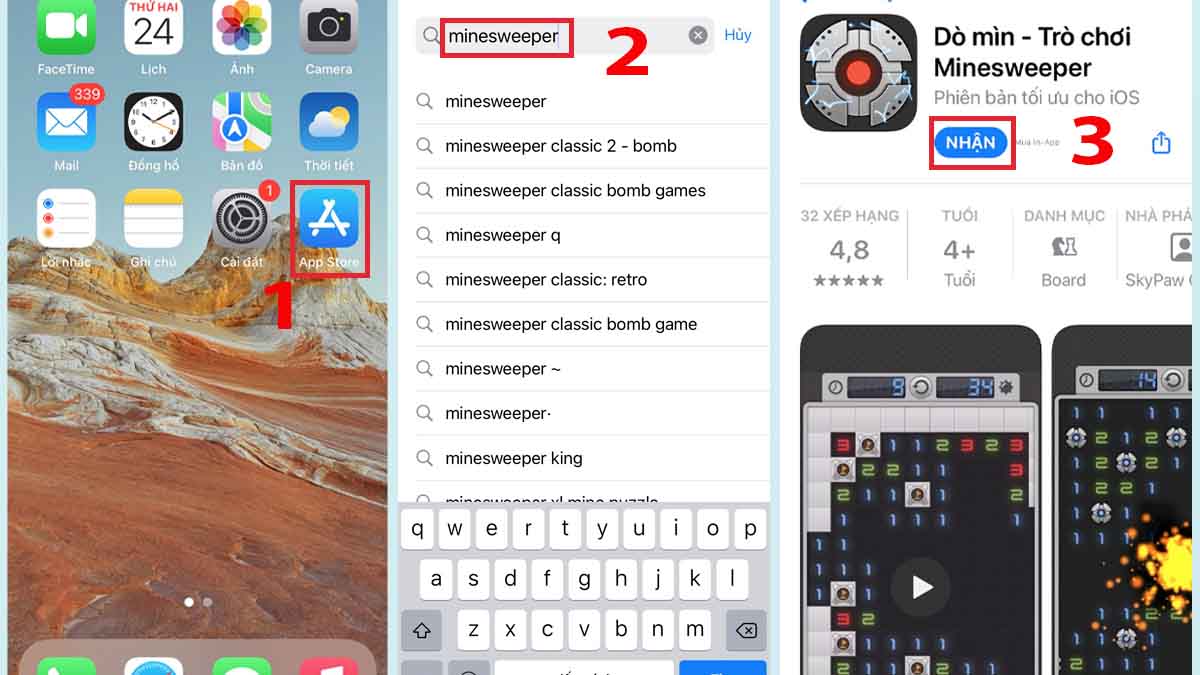 Cách tải Minesweeper trên điện thoại iOS