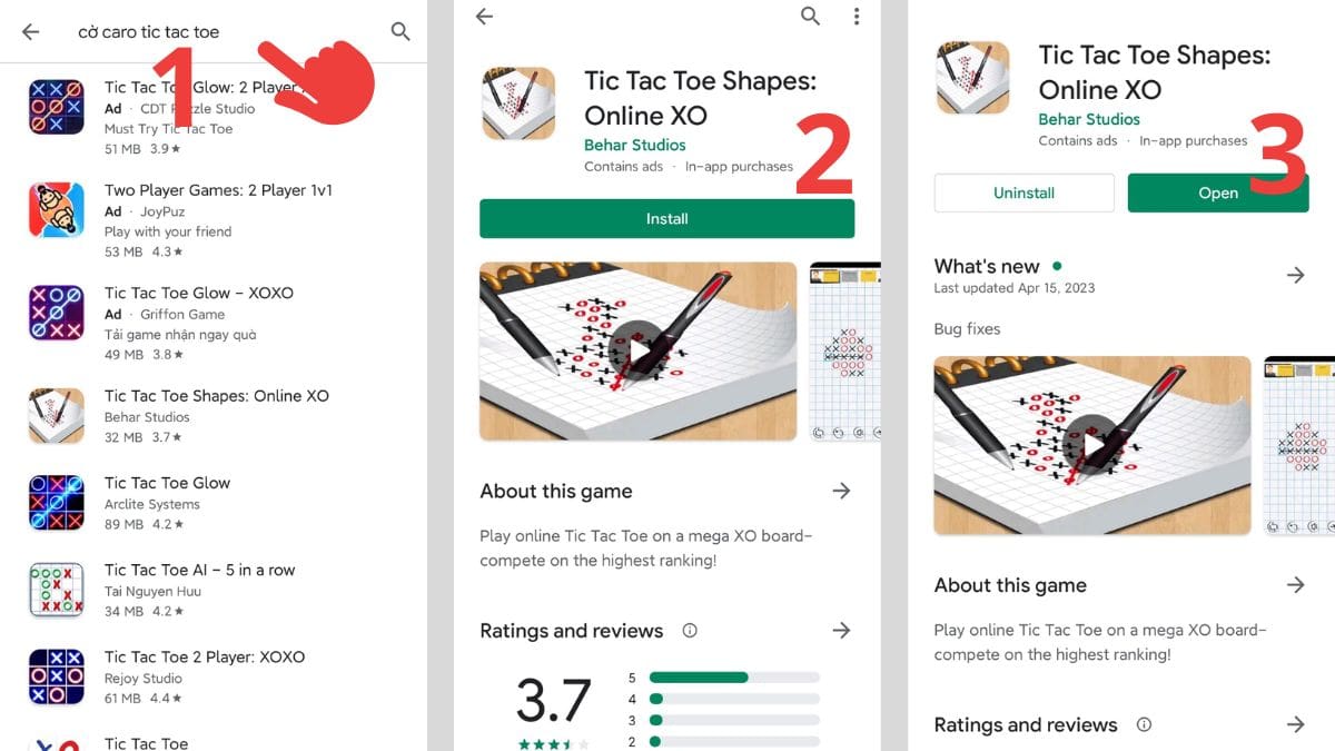 Cách tải Tic Tac Toe trên điện thoại Android