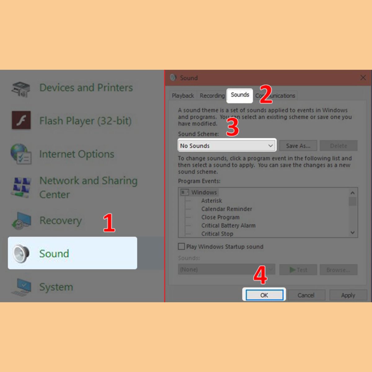 Tắt hiệu ứng âm thanh