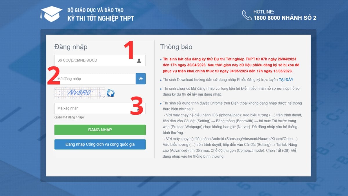 Hướng dẫn tra cứu số báo danh thi THPT Quốc gia 2023 trên website bước 1
