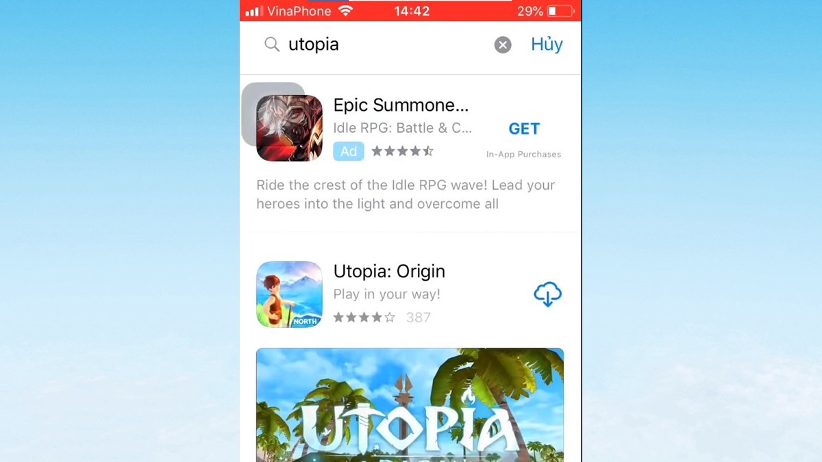Cách tải Utopia: Origin trên điện thoại iOS bước 3