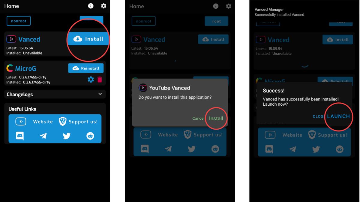 Cài đặt phiên bản Youtube Vance mới nhất