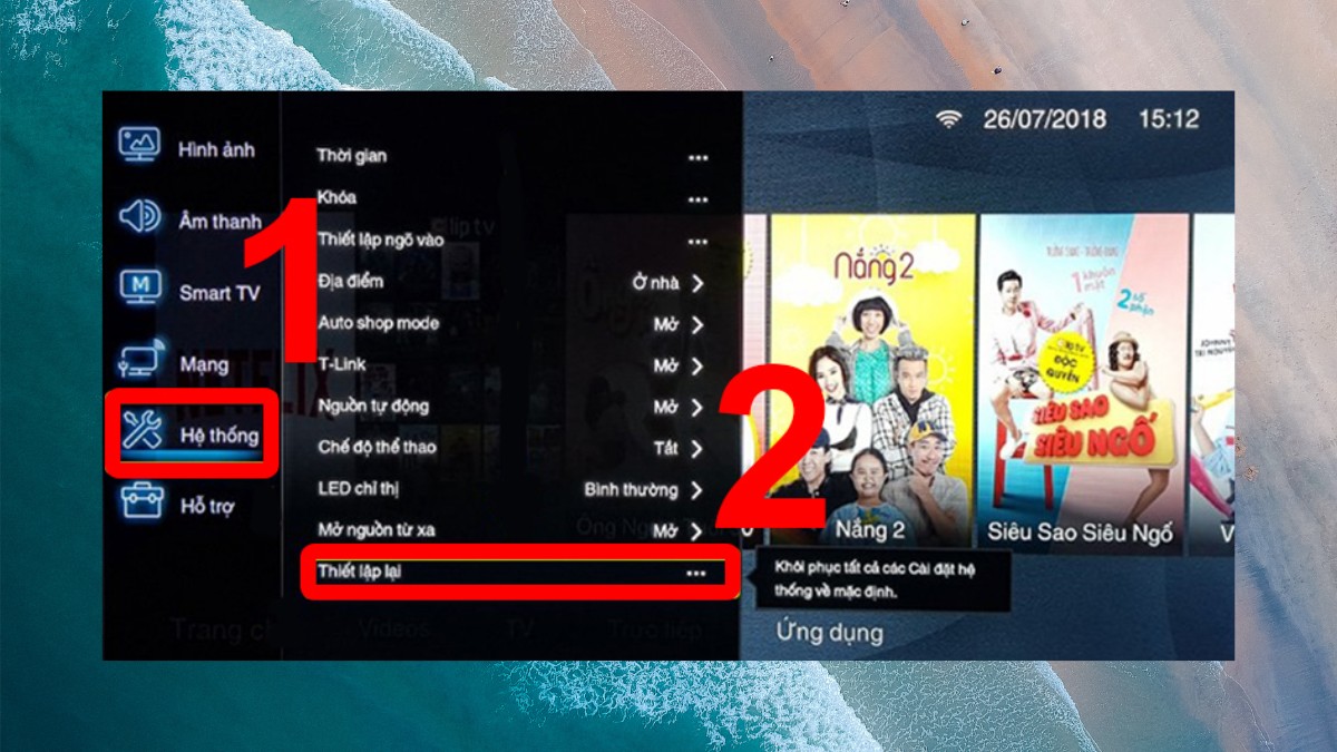 Khôi phục cài đặt gốc cho tivi TCL hệ điều hành TV+OS 2