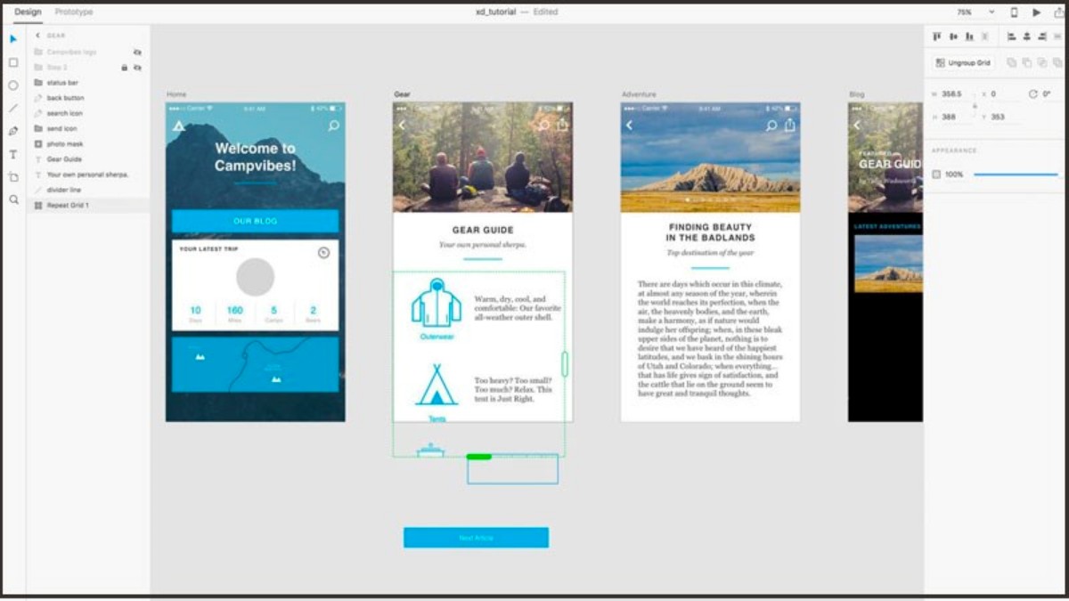 Tính năng UX của Adobe XD