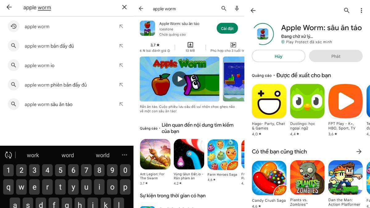 Cách tải Apple Worm trên điện thoại Android