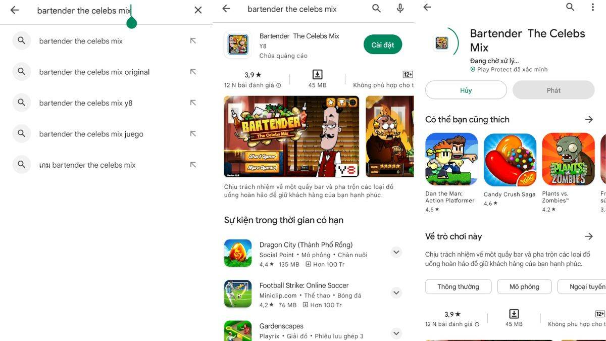 Cách tải Bartender The Celebs Mix trên điện thoại Android