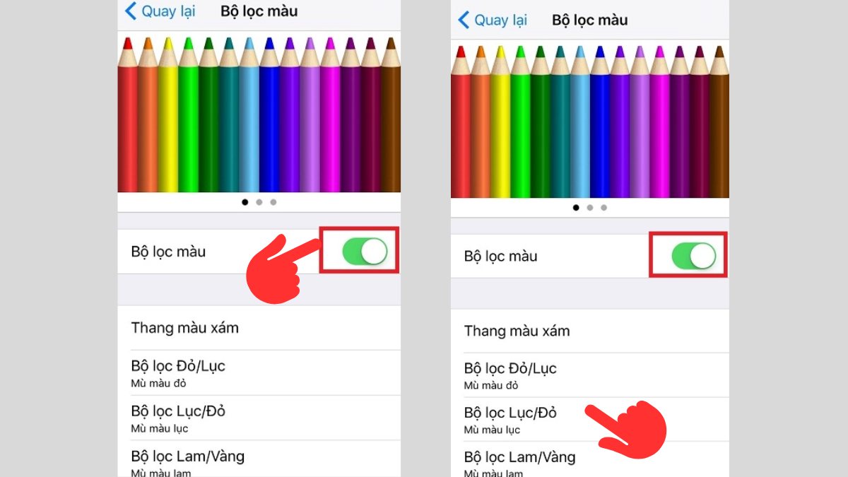 Hướng dẫn cách bật, tắt bộ lọc màu trên iPhone bước 3