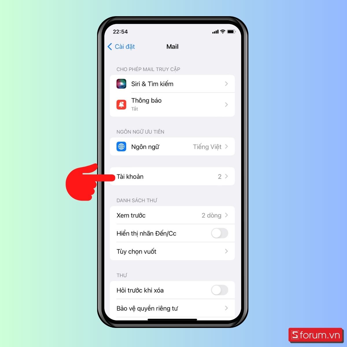 Cách đăng xuất Gmail thông qua Cài đặt - bước 2