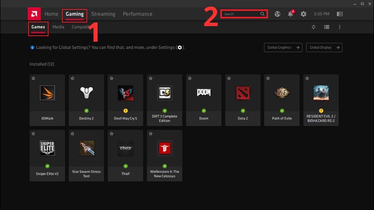 Cách fix lỗi roblox crash bằng tùy chỉnh cài đặt trình điều khiển AMD bước 2 