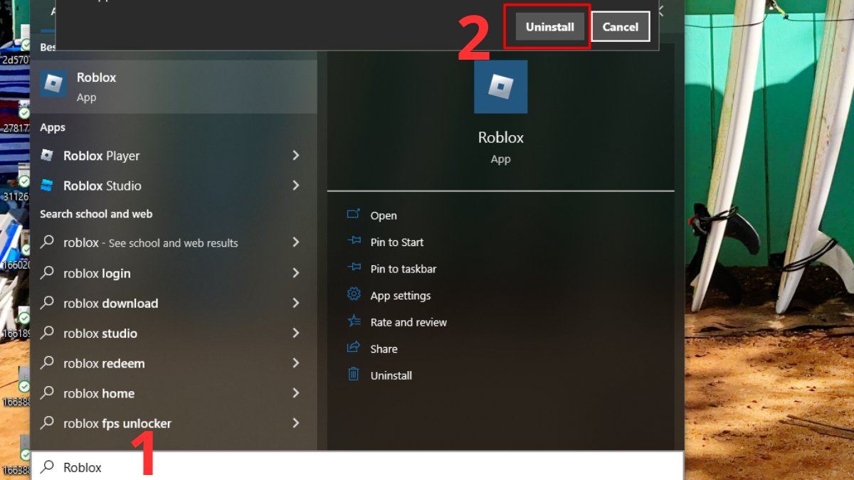 Fix lỗi roblox crash bằng cách gỡ và cài đặt lại Roblox bước 1 