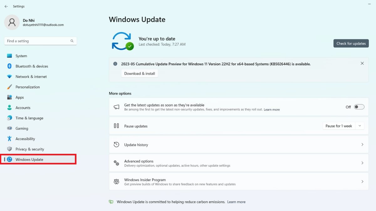 cách fix lỗi roblox crash - Fix lỗi Roblox crash bằng cách cập nhật hệ điều hành Windows bước 2