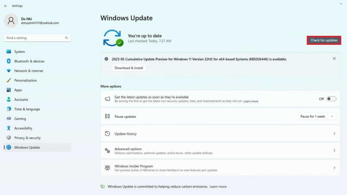 cách fix lỗi roblox crash - Fix lỗi Roblox crash bằng cách cập nhật hệ điều hành Windows bước 3 