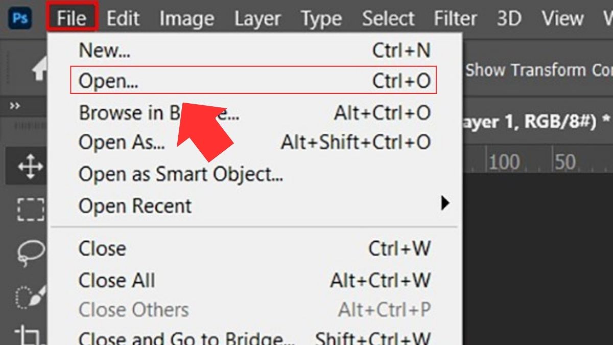 Bước 1: Cách tách nền trong photoshop bằng công cụ Magic Eraser tool