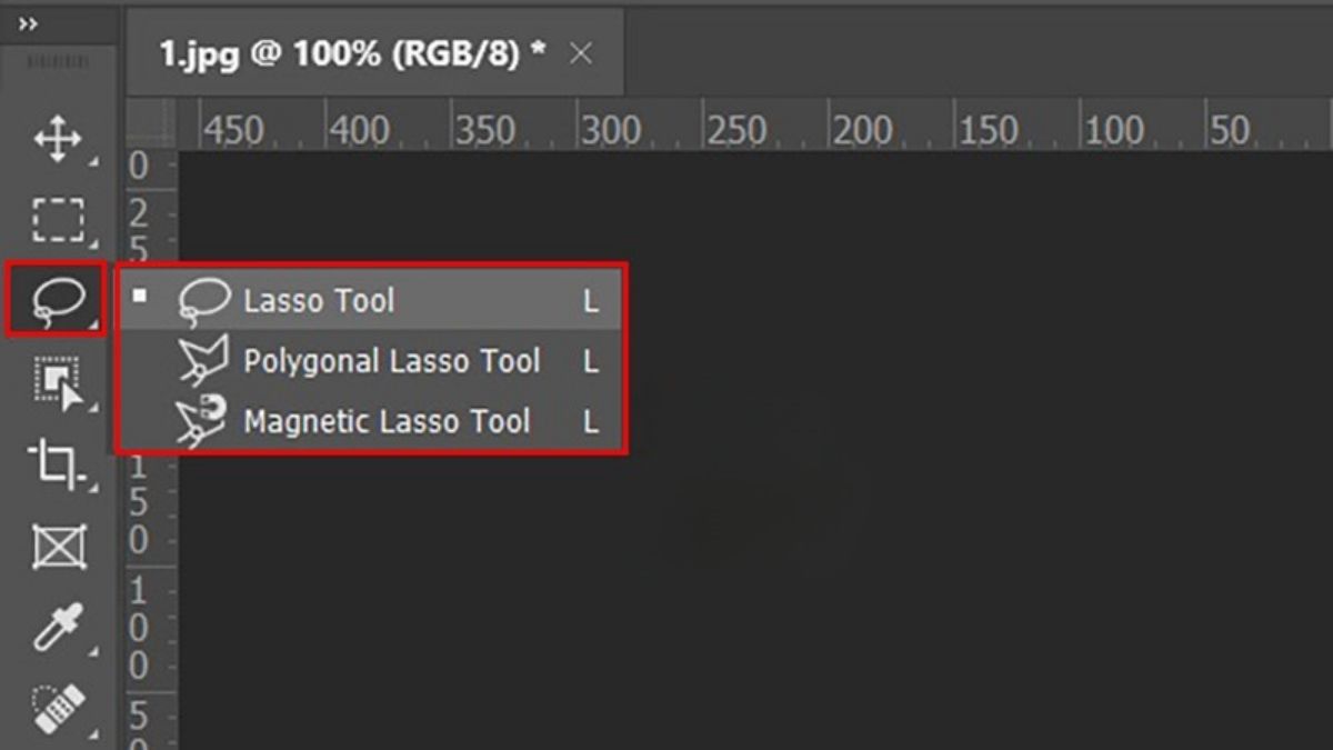 Bước 3 Cách xóa tách nền trong Photoshop với công cụ Lasso Tool