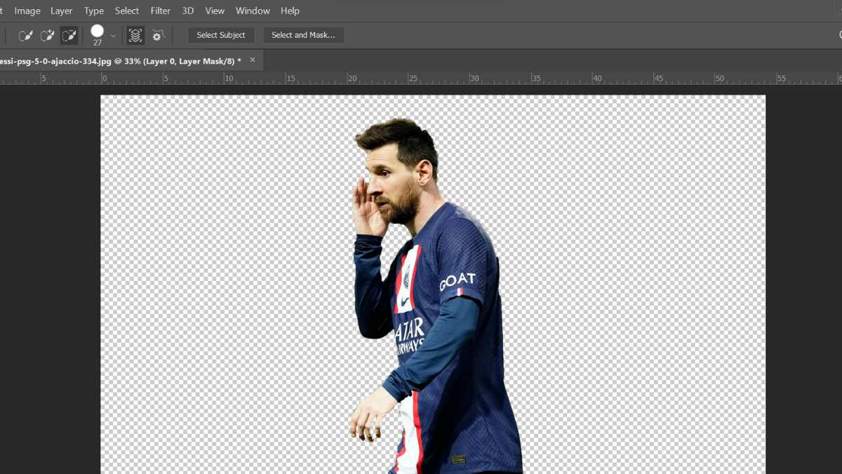 Bước 7: Cách tách nền trong photoshop bằng công cụ Lasso tool