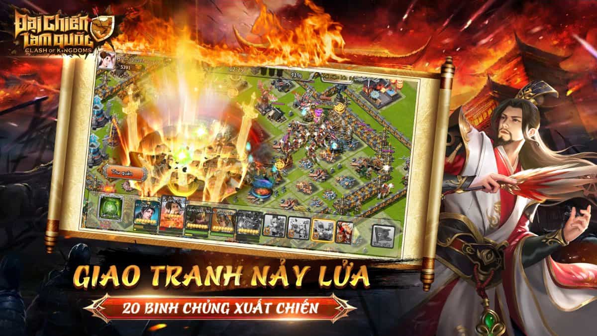tính năng nổi bật của Đại Chiến Tam Quốc gồm có Số lượng nhân vật khủng