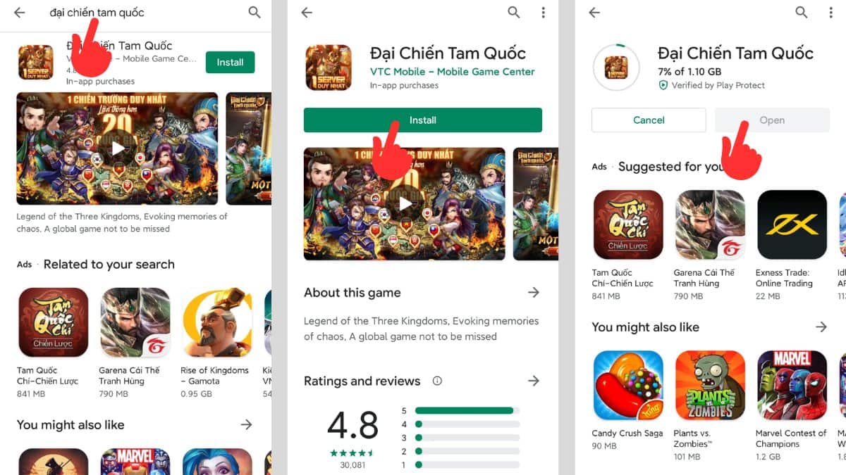 Hướng dẫn cách tải Đại Chiến Tam Quốc trên Android