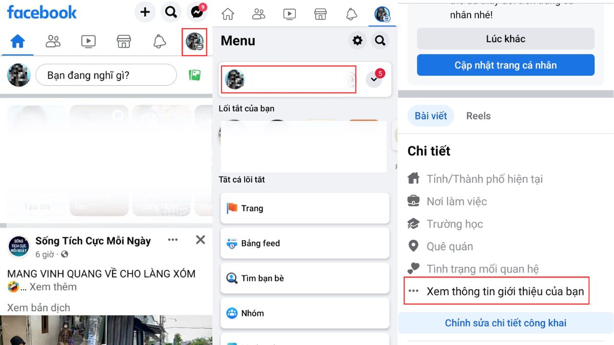 Bước 1: Cách thêm Instagram vào tiểu sử Facebook trên điện thoại chi tiết