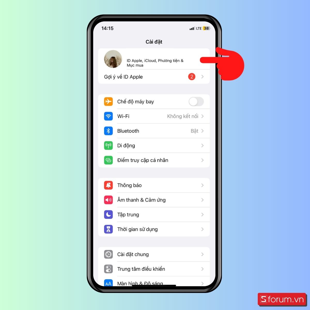 Cách bật tính năng tìm iPhone - bước 1