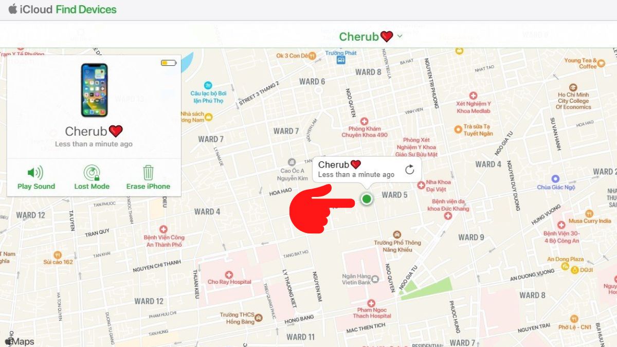 Cách theo dõi iPhone bằng iCloud trên máy tính - bước 4