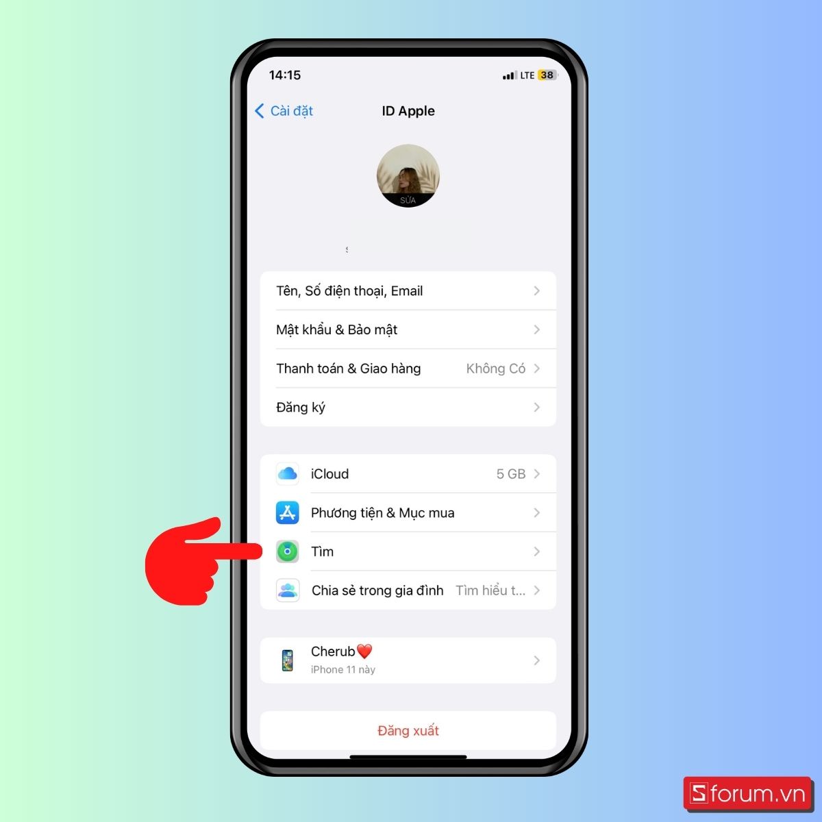 Cách bật tính năng tìm iPhone - bước 2