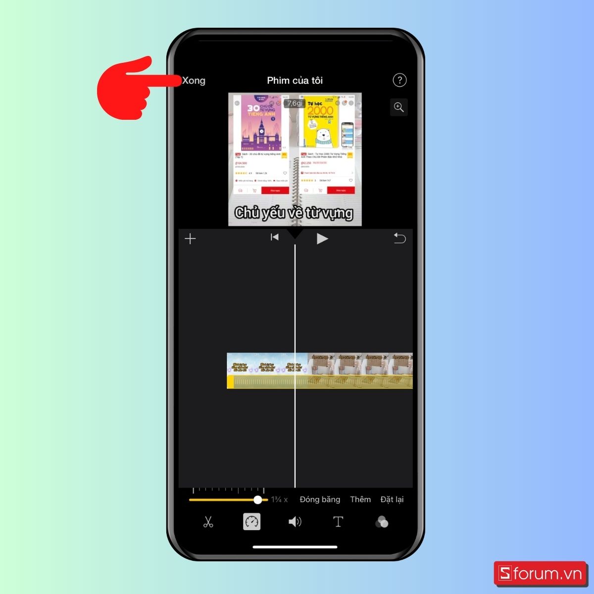 Cách tua nhanh video trên iPhone bằng iMovie - Bước 6