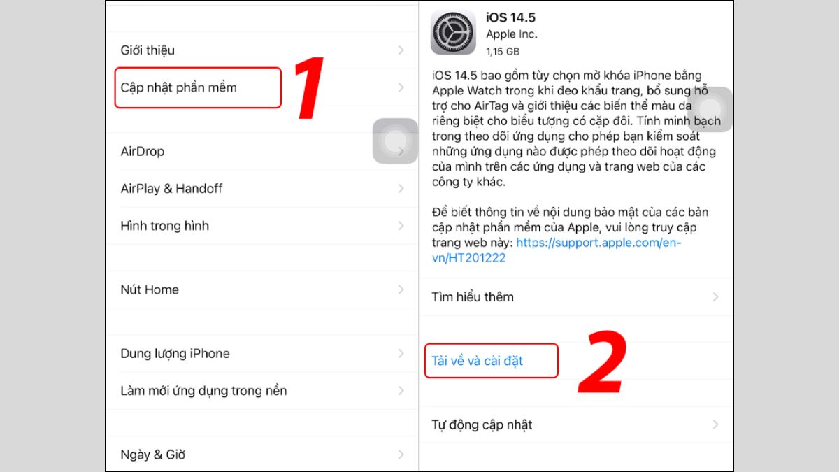 Khắc phục sự cố Camera Truedepth bằng cách cập nhật iOS trên iPhone