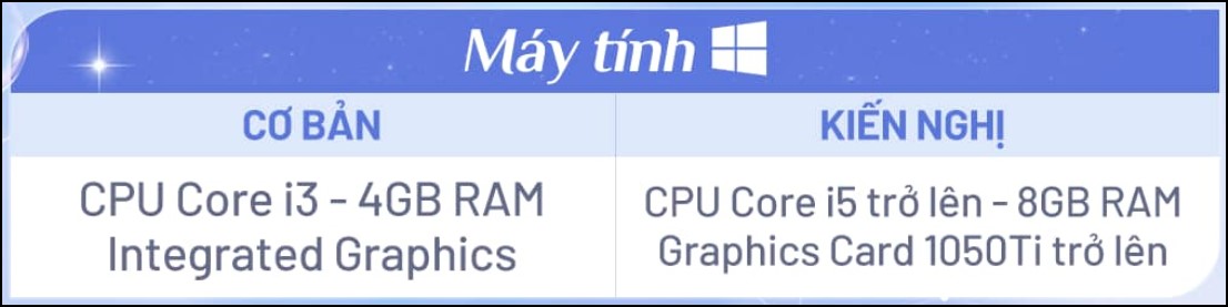 Cấu hình máy tính chơi Thiên Dụ
