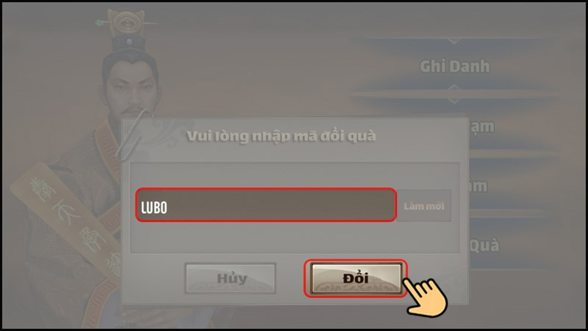 Hướng dẫn cách nhập code Đại Chiến Tam Quốc 2023 đơn giản bước 3