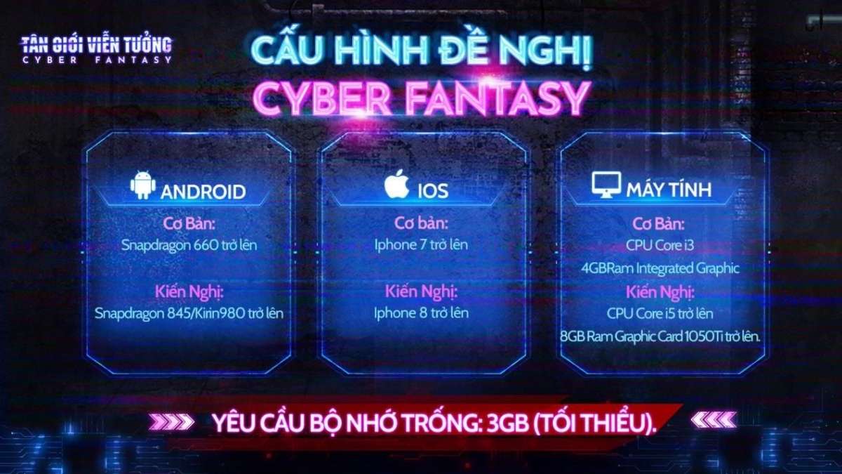 Lưu ý cấu hình khi tải Cyber Fantasy