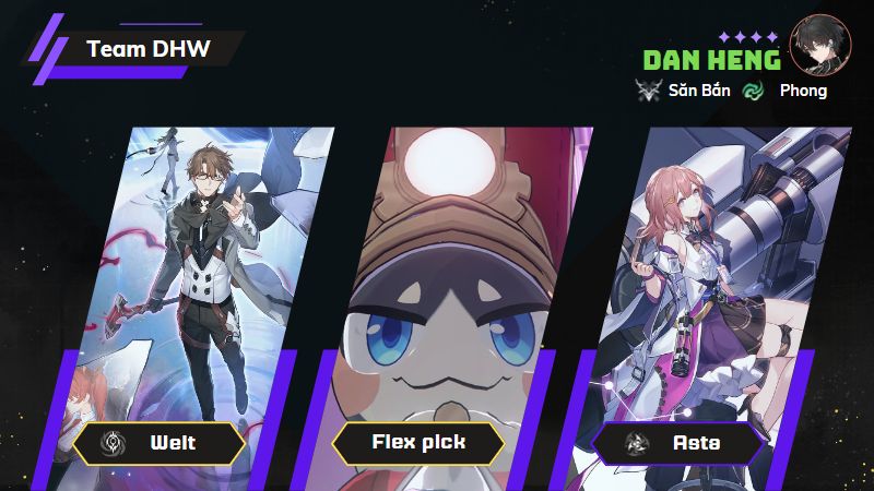 Đội hình Dan Heng flex Welt