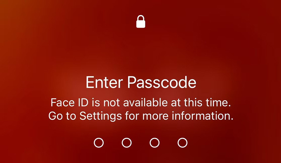 Face ID hoặc Touch ID bị hỏng