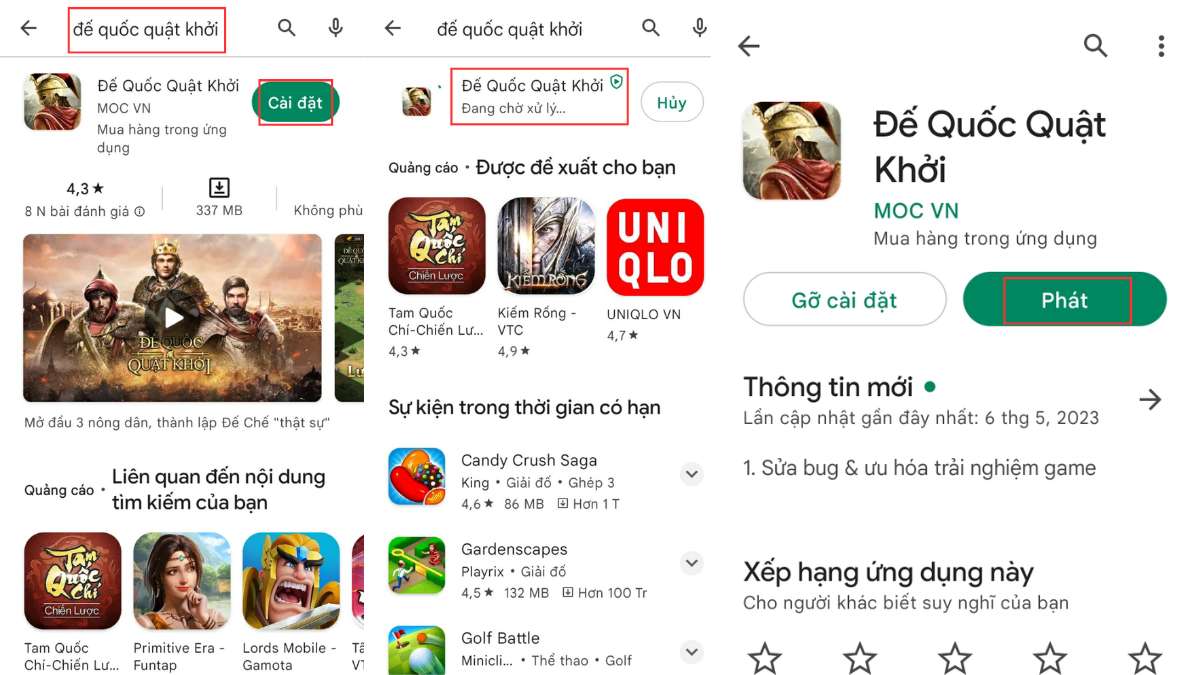 Cách tải Đế Quốc Quật Khởi trên Android