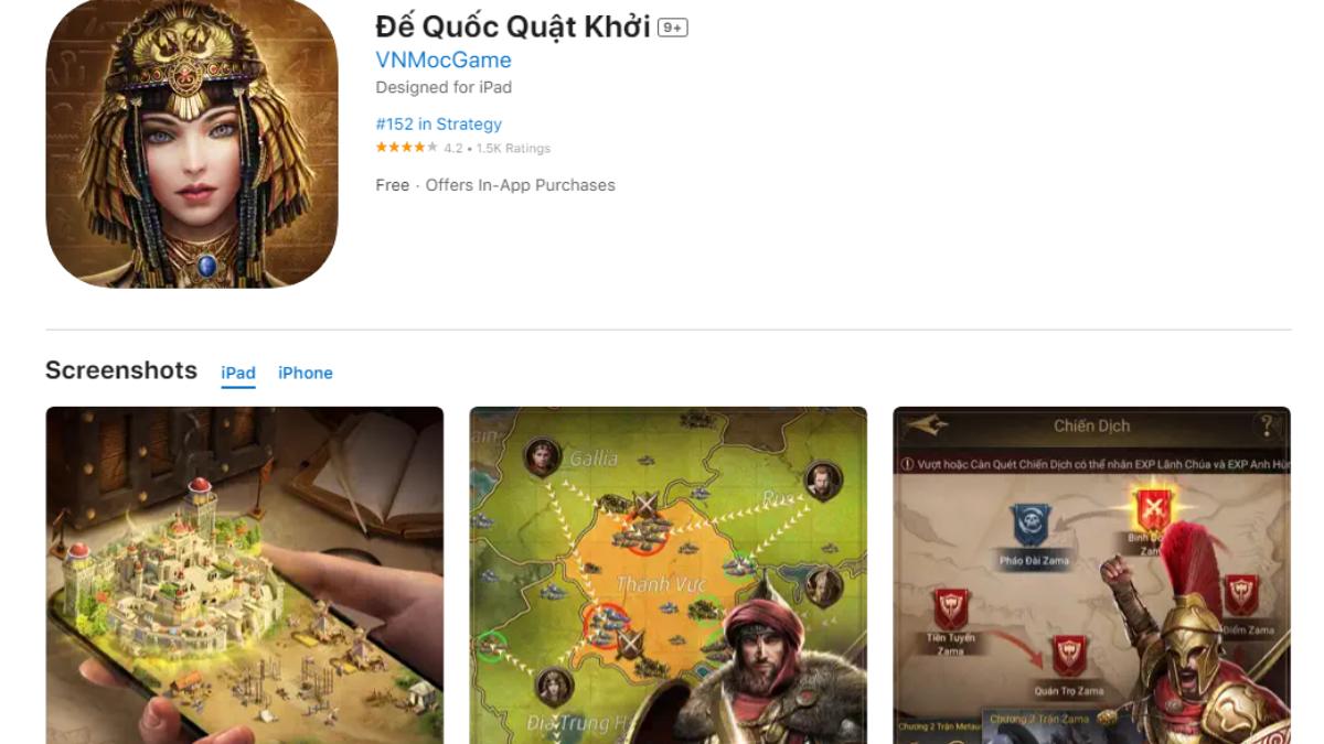 Cách tải Đế Quốc Quật Khởi trên IOS