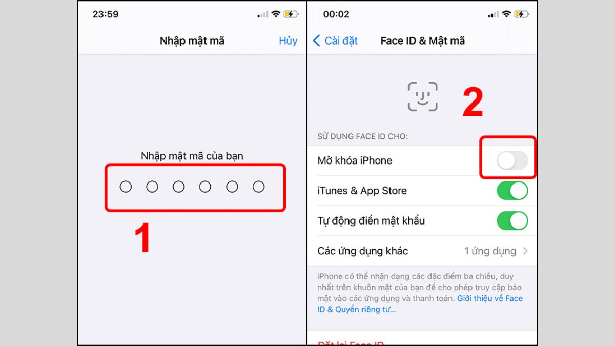 Khắc phục Face ID bị lỗi không khả dụng bằng tắt - Bật khởi động lại Face ID