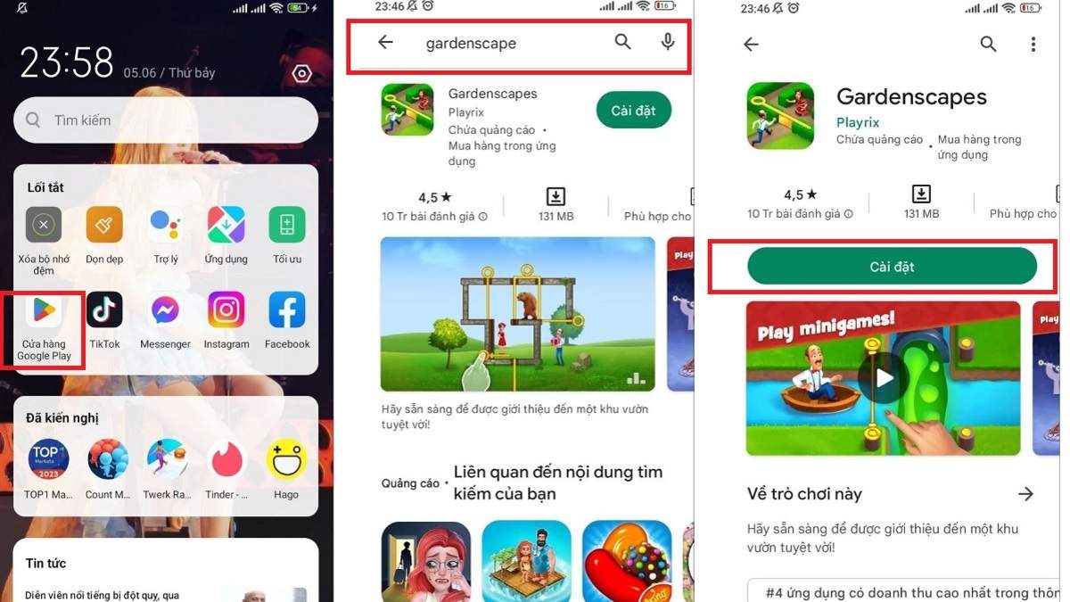Cách tải Gardenscapes miễn phí trên điện thoại Android