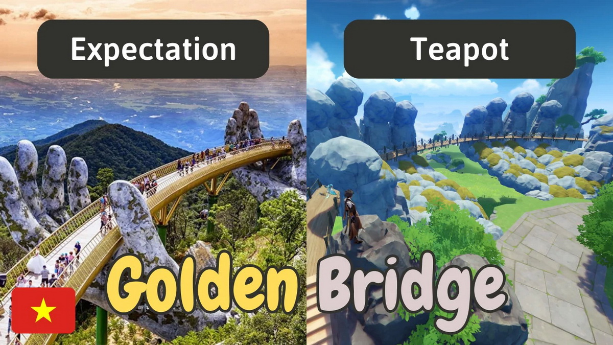 Game thủ Việt trổ tài tái hiện Cầu Vàng trong Genshin Impact