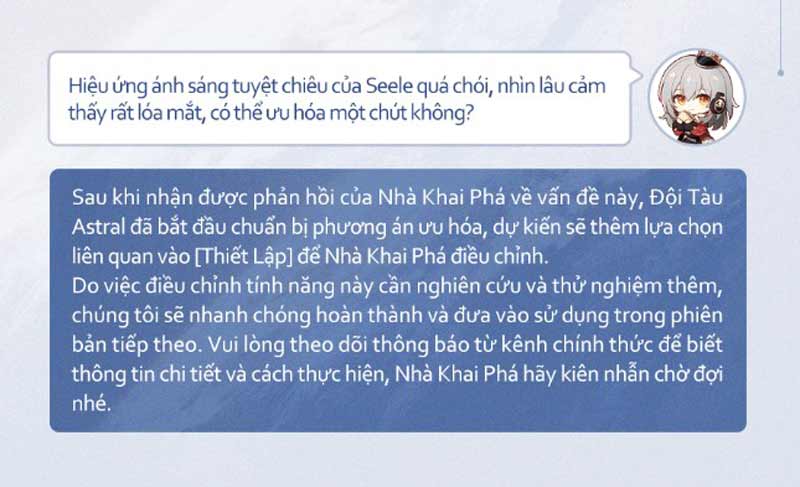 Hiệu ứng của Seele được thay đổi 