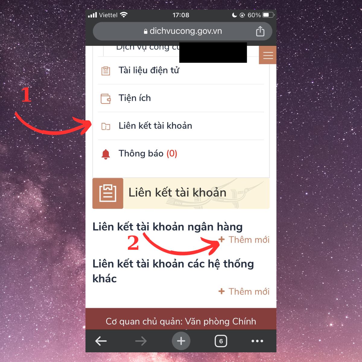 Cách liên kết ngân hàng với Cổng Dịch vụ công Quốc Gia - Bước 4 