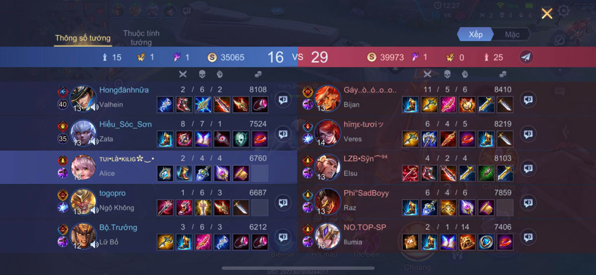 Pick tướng yếu đầu game khiến team bị ép 