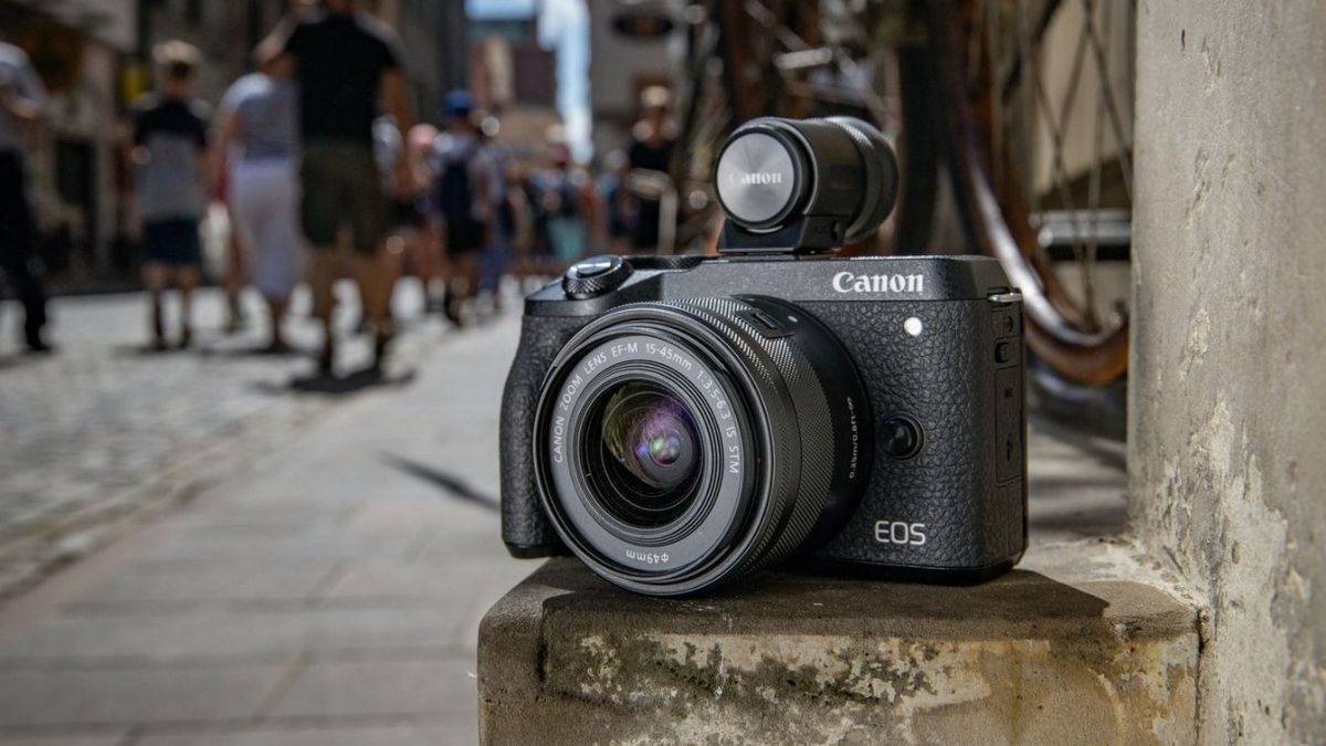 Máy ảnh canon cho người mới bắt đầu - Canon EOS M6 MKII EF-M15-45 (BK)