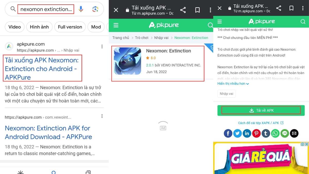 Cách tải Nexomon: Extinction APK trên Android bước 1 
