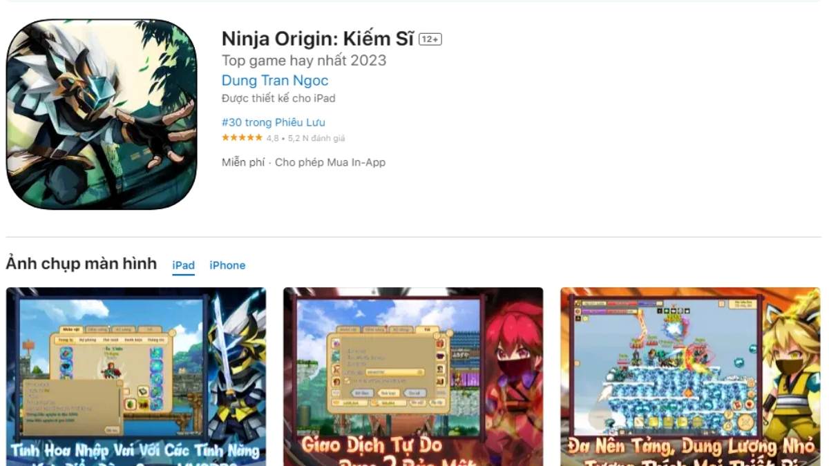 Cách tải Ninja Origin cho iOS