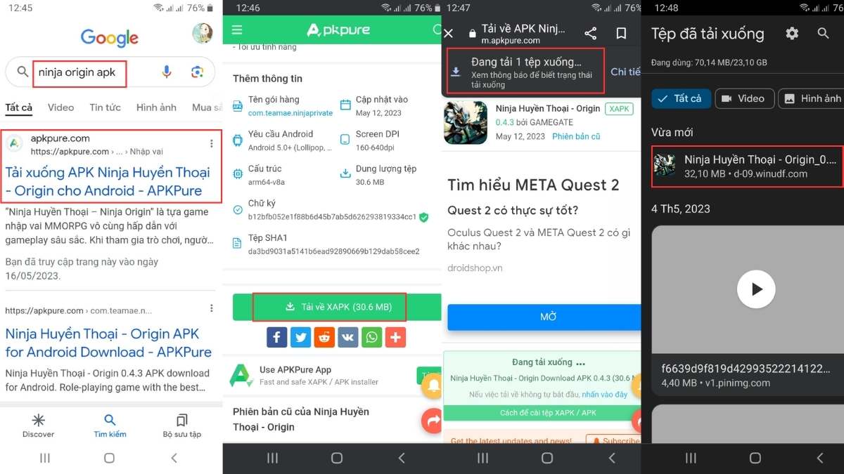 Cách tải Ninja Origin cho Android